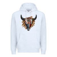 White American Bull Skull Premium Hoodie - Jasminsmagicworld