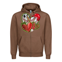 Chestnut baseball with strawberry hearts Zipper Hoodie - texasbilliewilder