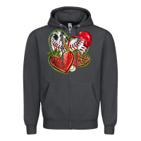 Smoke baseball with strawberry hearts Zipper Hoodie - texasbilliewilder