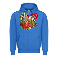True Royal baseball with strawberry hearts Zipper Hoodie - texasbilliewilder