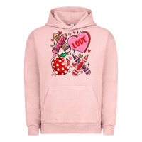Pigment Salmon valentine xoxo teacher Urban Hoodie - MaliasSmallBusiness