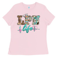 Bubblegum Pink western nurse lpn  life Ladies Tee - BarkalooDesign