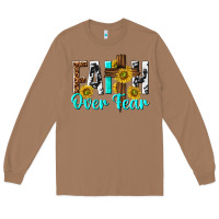 Toasted Coconut faith over fear Long Sleeve Tee - texasbilliewilder