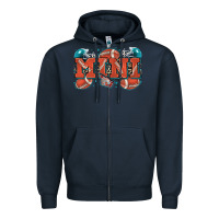 Navy mini American football Zipper Hoodie - Zillion Design Studio
