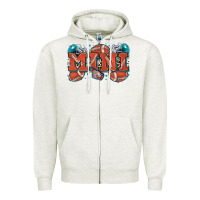 Oatmeal Heather mini American football Zipper Hoodie - Zillion Design Studio