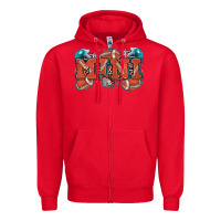 Red mini American football Zipper Hoodie - Zillion Design Studio