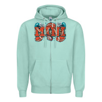 Seafoam mini American football Zipper Hoodie - Zillion Design Studio