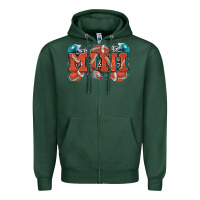 Sports Green mini American football Zipper Hoodie - Zillion Design Studio
