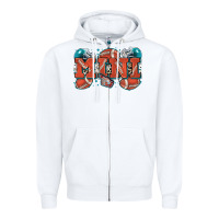 White mini American football Zipper Hoodie - Zillion Design Studio