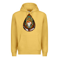 Antique Gold aztec bullskull teardrop earrings Premium Hoodie - Jasminsmagicworld