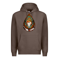 Coffee aztec bullskull teardrop earrings Premium Hoodie - Jasminsmagicworld