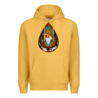 Mustard aztec bullskull teardrop earrings Premium Hoodie - Jasminsmagicworld
