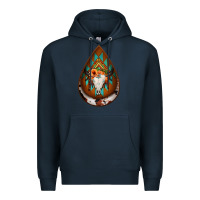 Navy aztec bullskull teardrop earrings Premium Hoodie - Jasminsmagicworld