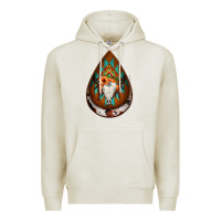 Oatmeal Heather aztec bullskull teardrop earrings Premium Hoodie - Jasminsmagicworld