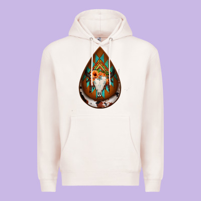 Aztec Bullskull Teardrop Earrings Premium Hoodie Designed By Jasminsmagicworld
