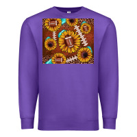 Purple football leopard sunflower Premium Sweatshirt - JahusDesignShop