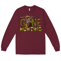 Burgundy gone hunting western Long Sleeve Tee - texasbilliewilder