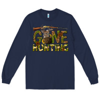 Navy gone hunting western Long Sleeve Tee - texasbilliewilder