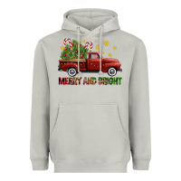 Moon Dust Merry And Bright Christmas Trees Truck Heavyweight Hoodie - FaDigitalArtStudio