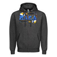 Charcoal Heather mama volleyball Zipper Hoodie - Zillion Design Studio
