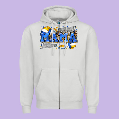 Mama Volleyball Zipper Hoodie Designed By Zillion Design Studio