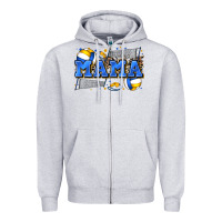 Heather Grey mama volleyball Zipper Hoodie - Zillion Design Studio