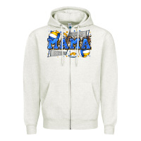 Oatmeal Heather mama volleyball Zipper Hoodie - Zillion Design Studio
