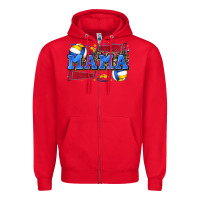 Red mama volleyball Zipper Hoodie - Zillion Design Studio