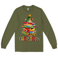 Army Green book christmas tree merry christmas Long Sleeve Tee - Zillion Design Studio