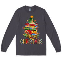 Smoke book christmas tree merry christmas Long Sleeve Tee - Zillion Design Studio