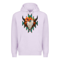 Lilac Aztec Turquoise Bull Skull Premium Hoodie - Jasminsmagicworld