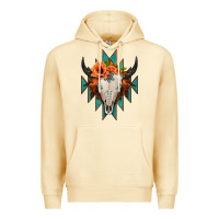 Pina Colada Aztec Turquoise Bull Skull Premium Hoodie - Jasminsmagicworld