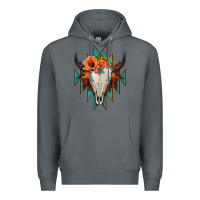 Rock Aztec Turquoise Bull Skull Premium Hoodie - Jasminsmagicworld