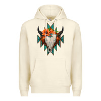 Sandshell Aztec Turquoise Bull Skull Premium Hoodie - Jasminsmagicworld