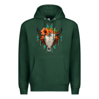 Sports Green Aztec Turquoise Bull Skull Premium Hoodie - Jasminsmagicworld