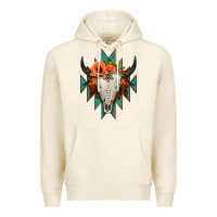 Tofu Aztec Turquoise Bull Skull Premium Hoodie - Jasminsmagicworld