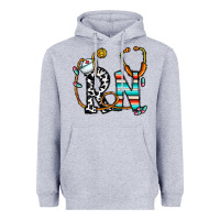 Heather Grey rn nurse Heavyweight Hoodie - CowhideDigitalArt