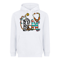 White rn nurse Heavyweight Hoodie - CowhideDigitalArt