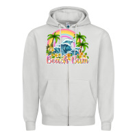 Dove Grey beach bum Zipper Hoodie - texasbilliewilder
