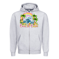 Heather Grey beach bum Zipper Hoodie - texasbilliewilder