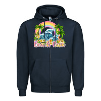 Navy beach bum Zipper Hoodie - texasbilliewilder