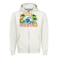 Oatmeal Heather beach bum Zipper Hoodie - texasbilliewilder