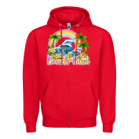 Red beach bum Zipper Hoodie - texasbilliewilder