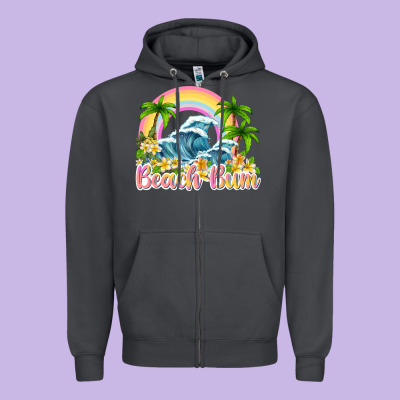Beach Bum Zipper Hoodie Designed By Texasbilliewilder