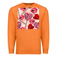 Carrot valentines day lollipops and lips seamless pattern Premium Sweatshirt - BundleAndBundleShop