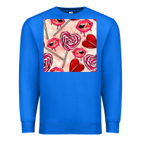 True Royal valentines day lollipops and lips seamless pattern Premium Sweatshirt - BundleAndBundleShop