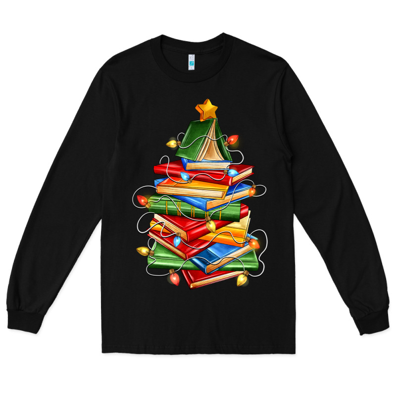 Book Christmas Tree Long Sleeve Tee by Zillion Design Studio | Teevron