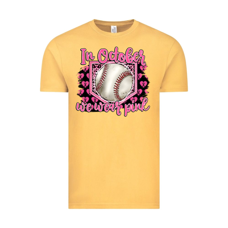 In October We Wear Pink Baseball Vintage Tee by BarkalooDesign | Teevron