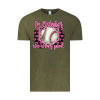 Vintage Olive in october we wear pink baseball Vintage Tee - BarkalooDesign