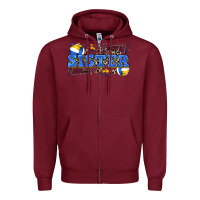 Burgundy sister volleyball Zipper Hoodie - Zillion Design Studio